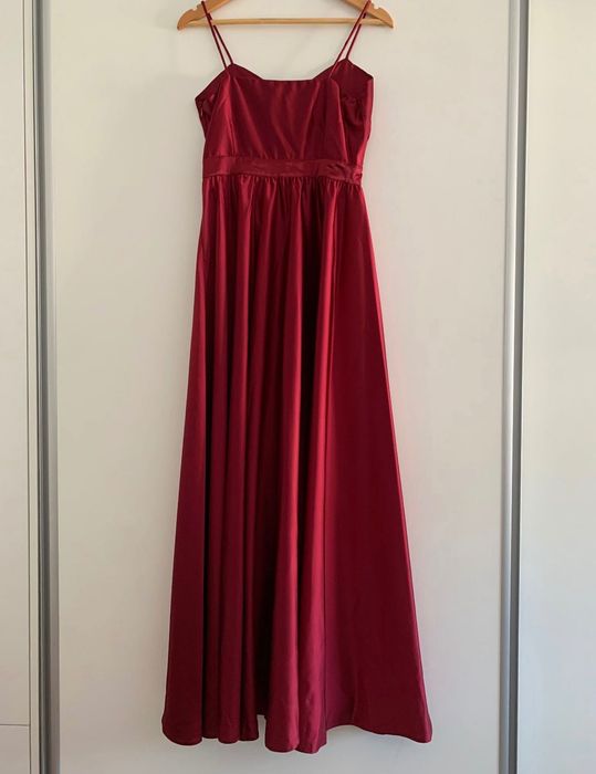 Rochie lunga de ocazie, visinie, cu slit inalt