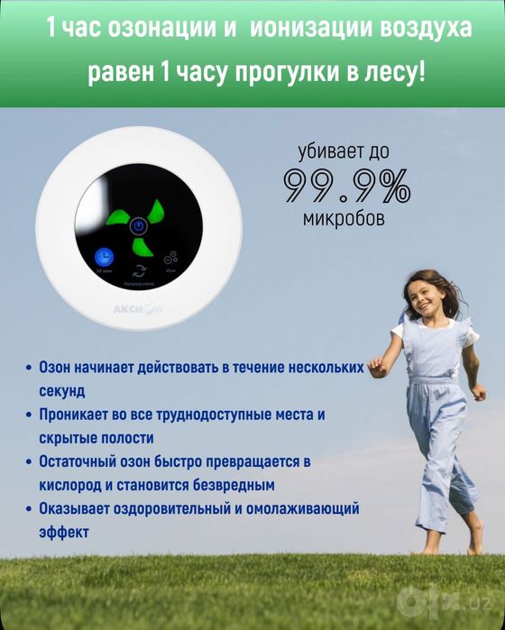 Озонатор-ионизатор воздуха Аксион, для дома, бытовой / Озонатор