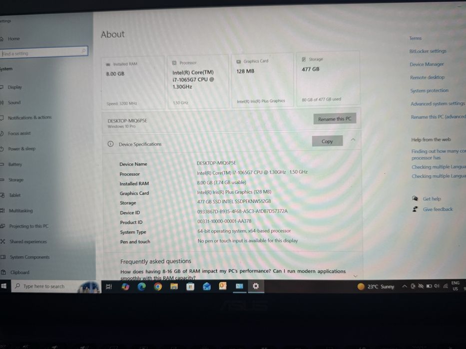 Vand laptop asus model x515j