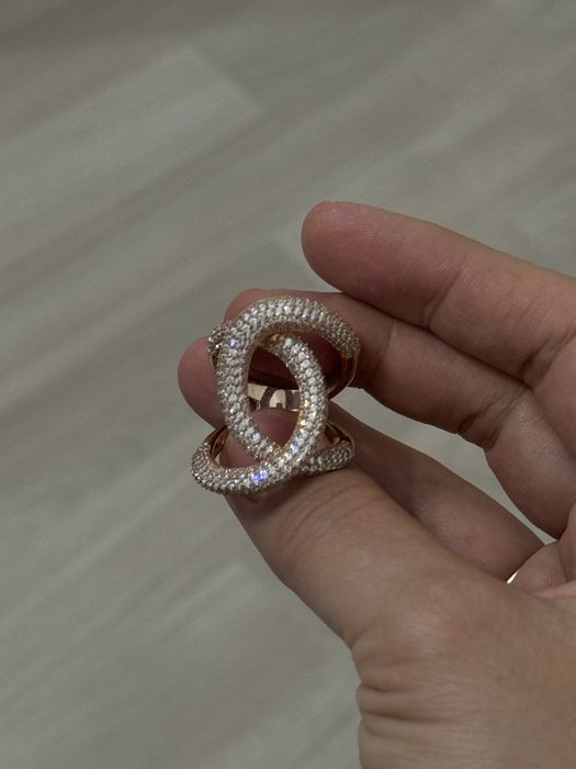 Кольцо серебряное с позолотой