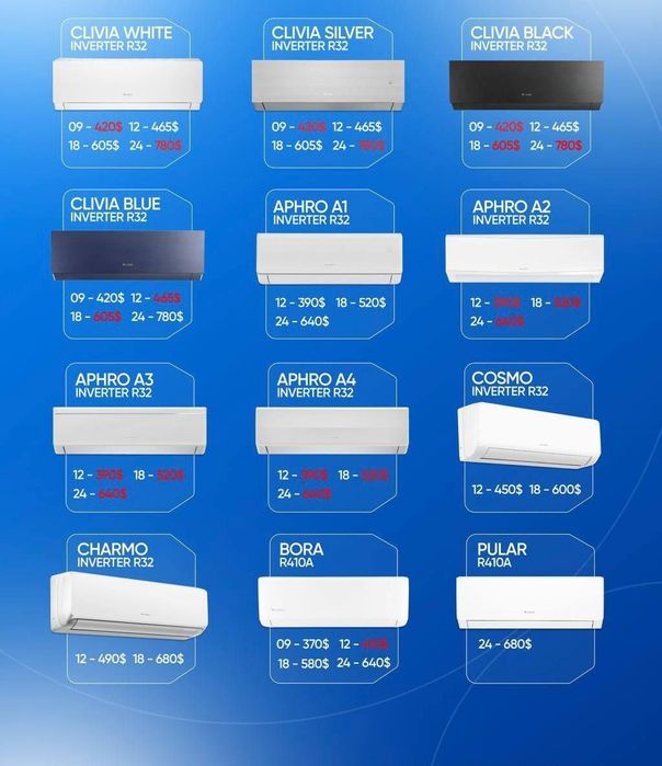 Кондиционер gree 9/12/18/24/48/60 dc invertor официальный товар достав