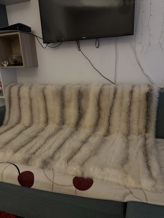 Cuvertură blană naturală vulpe