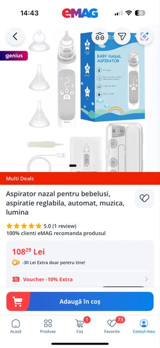 Set nebulizator ZANO ( Aerosoli ) + aspirator nazal copii