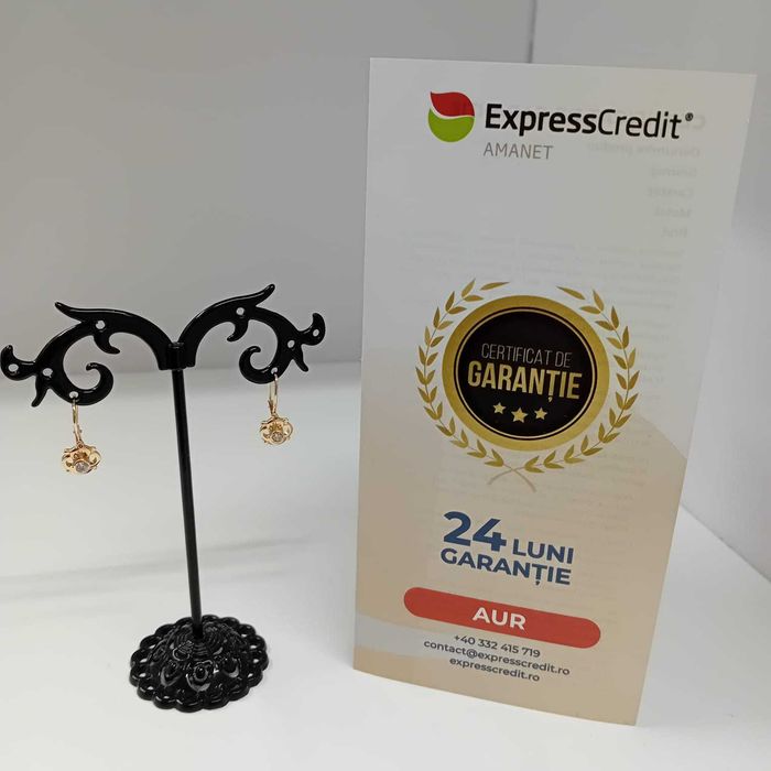 Cercei aur 14k (ag49 Esplanada b.7738) Garantie 2 Ani