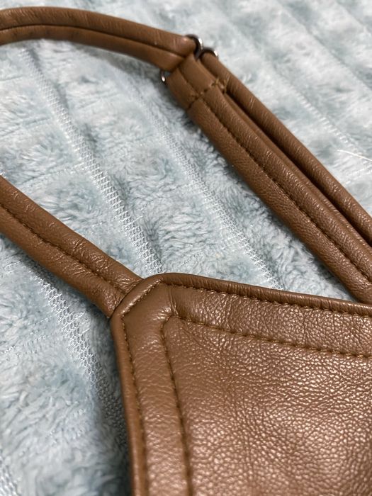 Кожанный коричневый топ