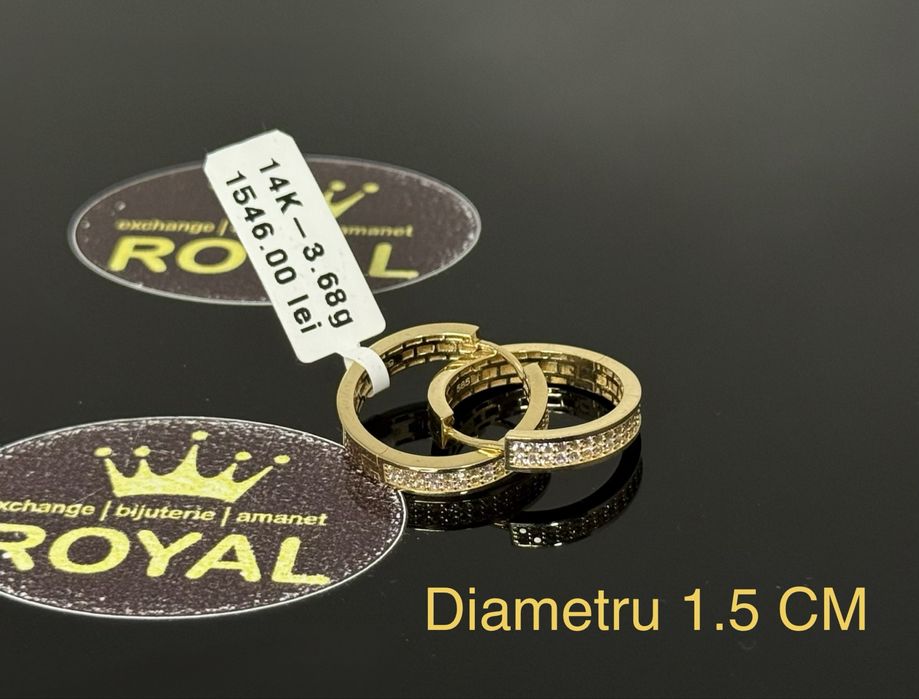 Bijuteria ROYAL : Cercei AUR 14K / 3.68 GR