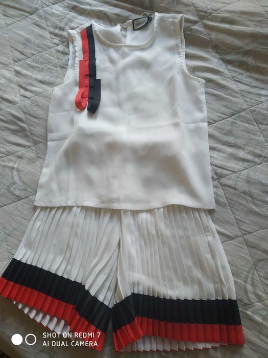 Платье костюм с плиссированных и шортами для девочки 10-12 лет