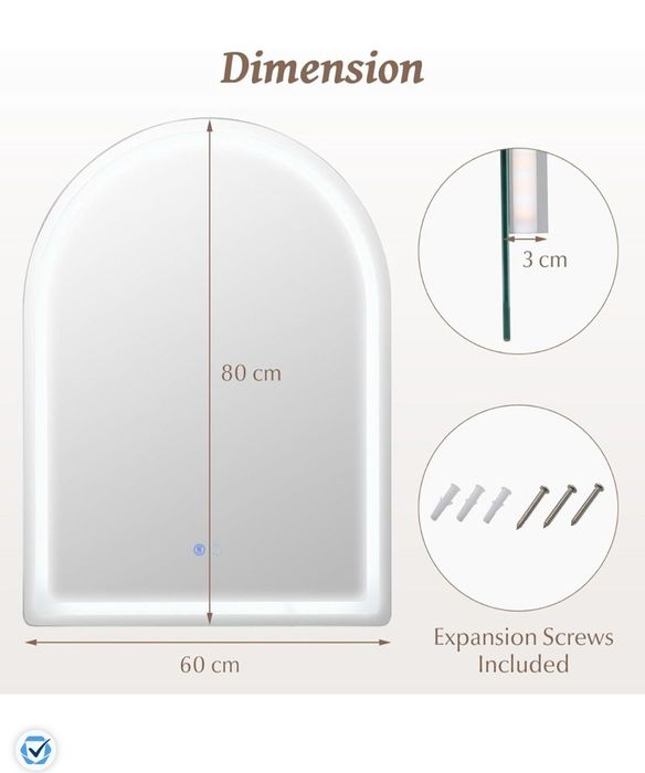 LED димируемо огледало за баня 80х60