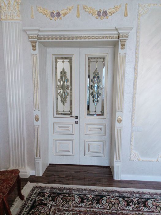 Есік орнату. Установка двери.