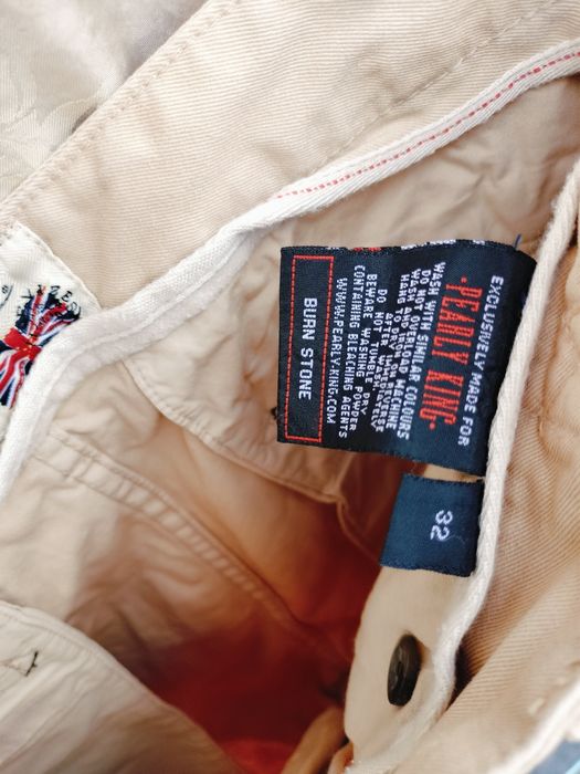 Pantaloni scurți bărbați Pearly King Co.  Bej cu model palmieri – Mărime 32 UK– Stil casual