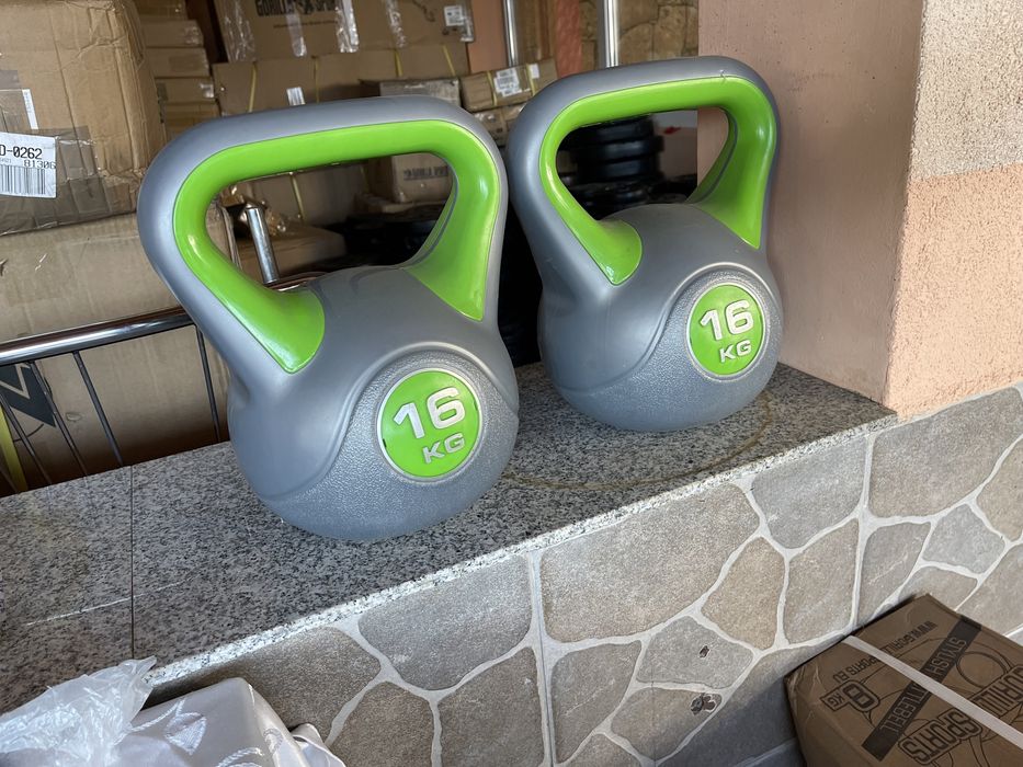 Set Kettlebell 2x16 kg, 16 kg+16 kg=32 kg noi made in Germany