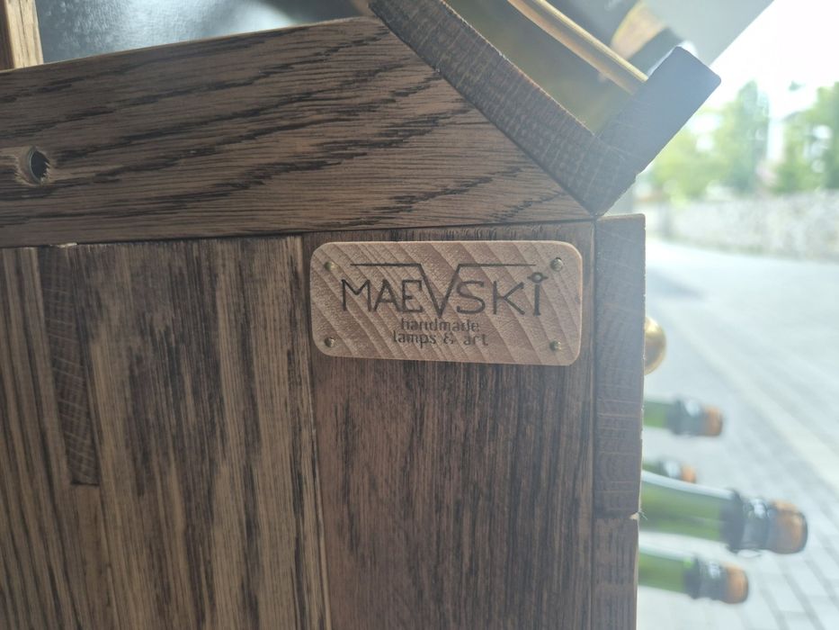 Стелаж за вино, дъб, ръчна изработка.