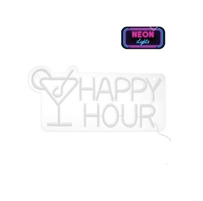 Светещ панел Mercado Trade, LED неонов "Happy Hour" и "Let's Party"