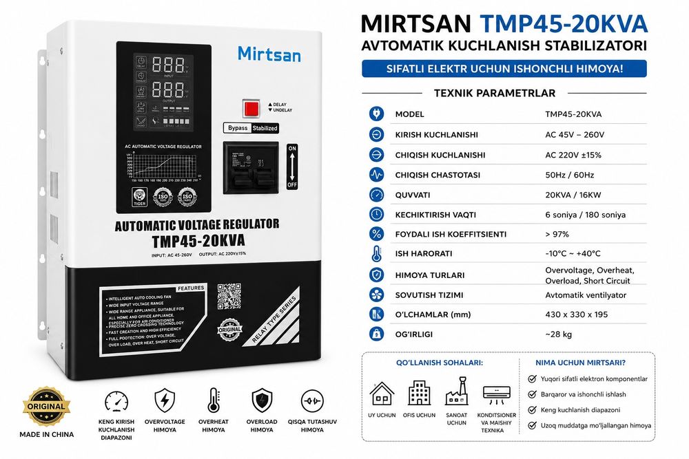 Stabilizator Mirtsan 45-20kva 250 y.e.