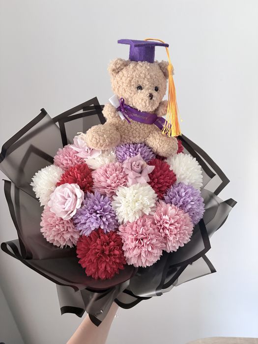 Buchet crizanteme artificiale absolvire