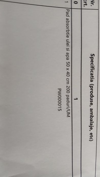 Pad absorbție ulei si apă