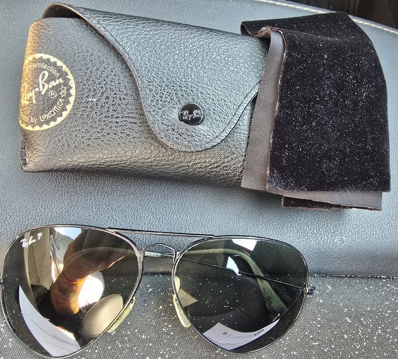 Ochelari Ray-Ban Aviator Polarized Originali + Toc Piele autentic