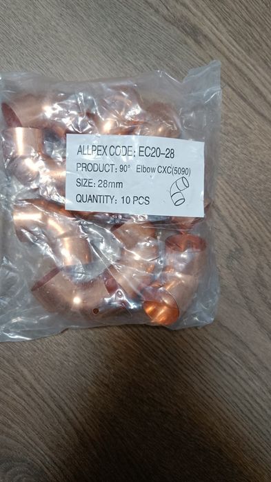 Медни колена 90° (28 мм)