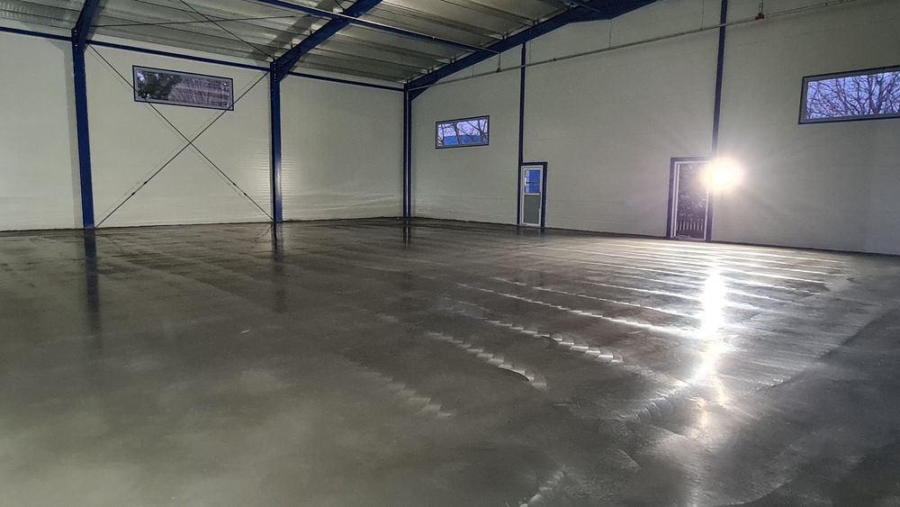 Turnare Beton finisat cu elicopter si Cuart, Pardoseli Beton  periat