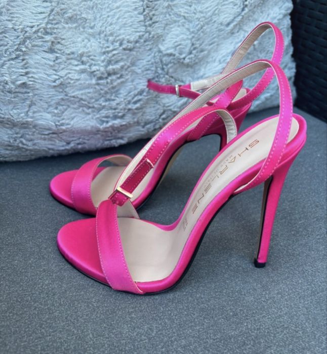 Sandale combinatie din piele cu satin