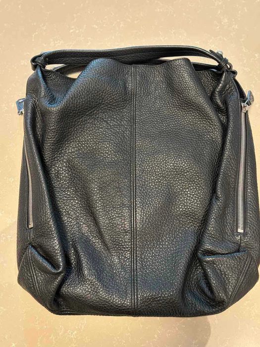 Дамска чанта Musette черна естествена кожа