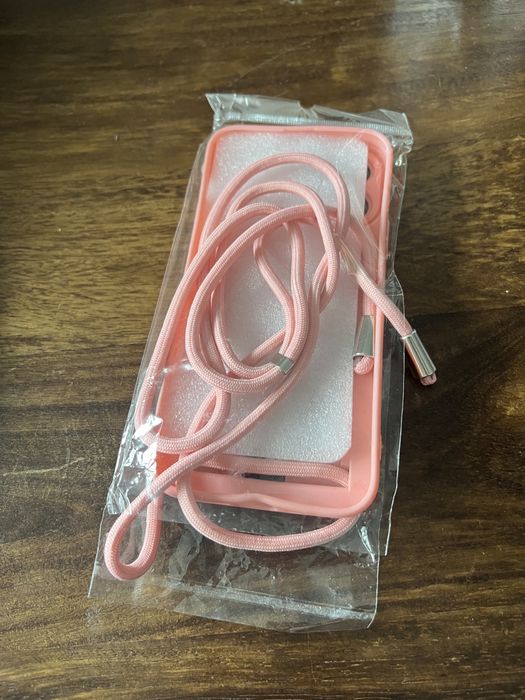 Husa cu șnur, roz, pentru iPhone 13 ProMax