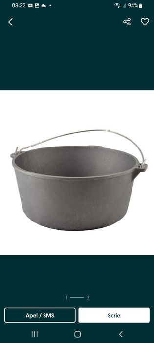 Ceaun fontă pură 13 L fund plat Ofertă 249 Lei