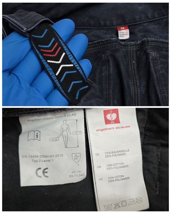 Pantaloni Engelbert Strauss R&T Cargo Pants Denim Workwear marimea 52 EU sau Nr. 26 ptr barbați