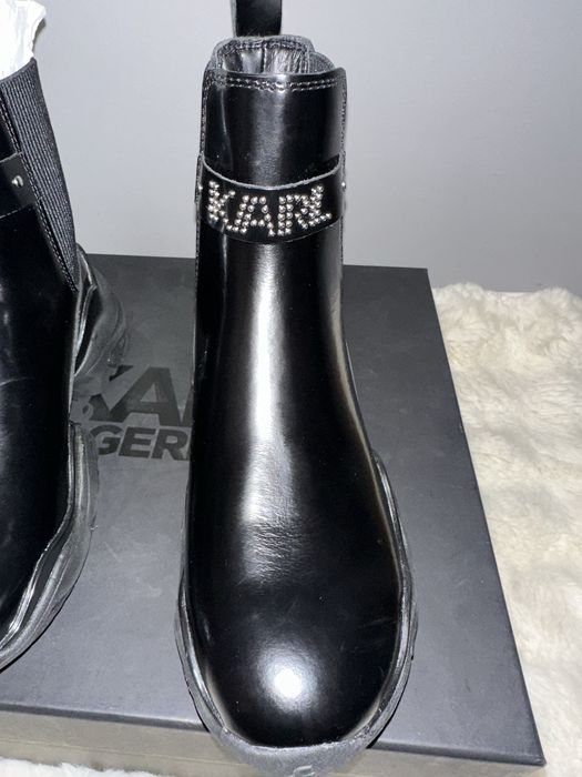 Karl Lagerfeld ghete chelsea de piele Gemini femei