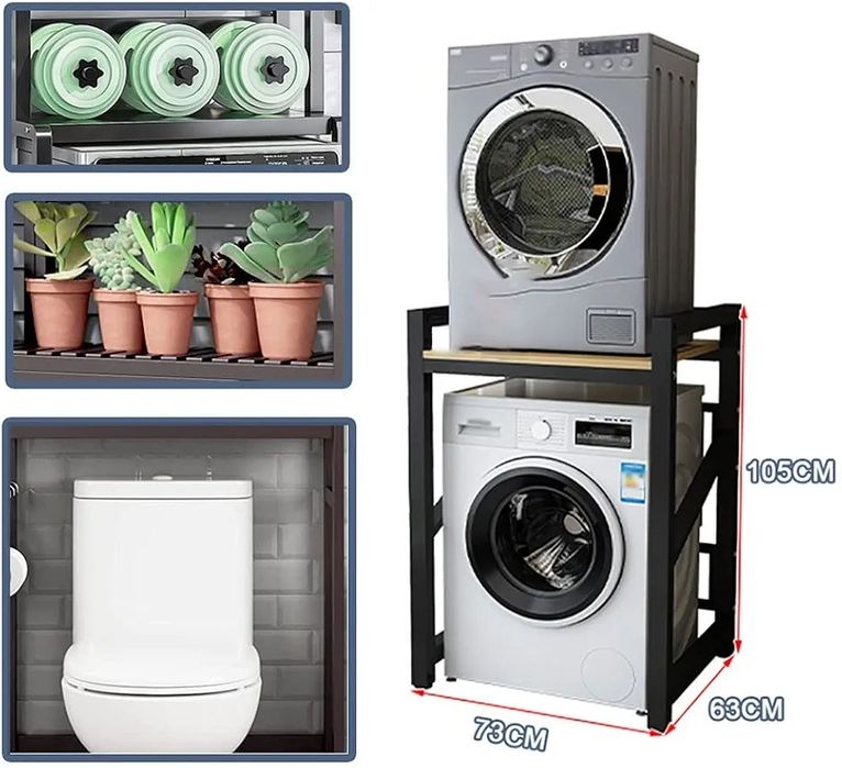 Рафт, стойка за пералня и сушилня, над пералнята, Товароносимост 350кг