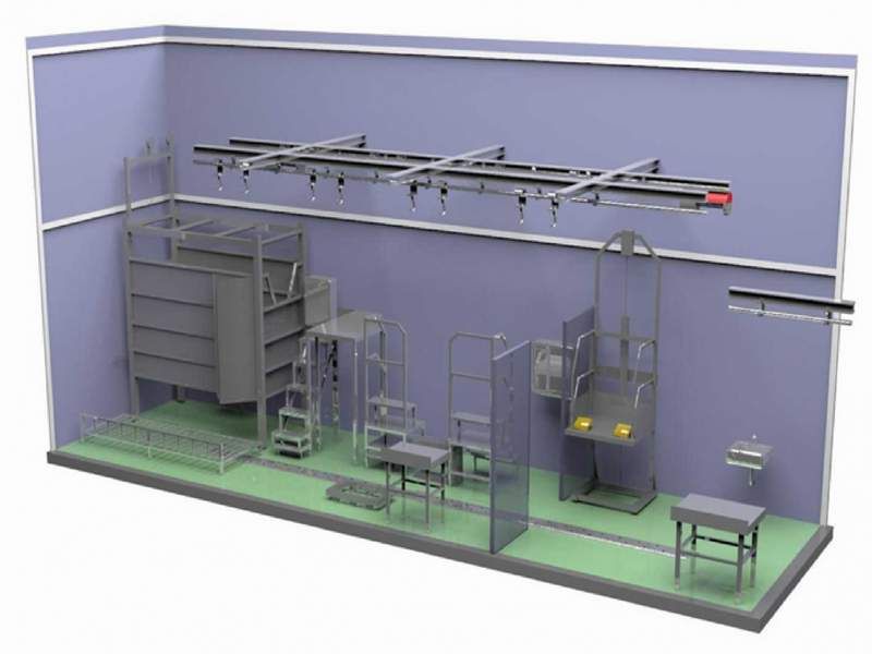 Йирик шохли молларни сўйиш учун модуль кушхона