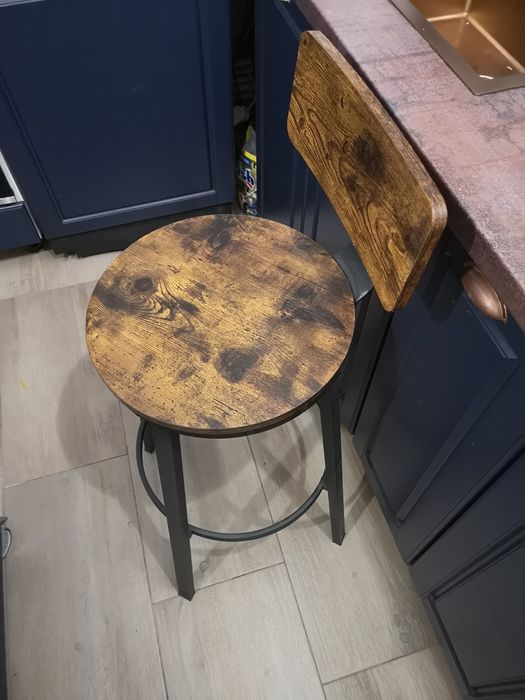 Scaune bar metal, sezut lemn