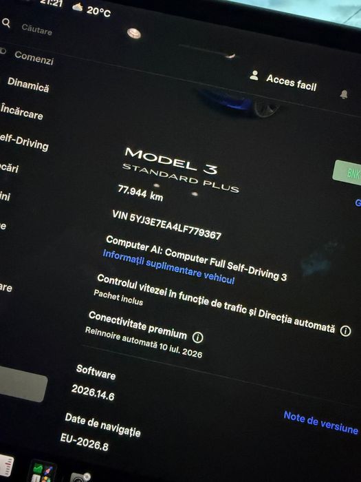 Tesla Model 3 Standard Plus 2020 | 330 CP | Garanție până în 10/2028