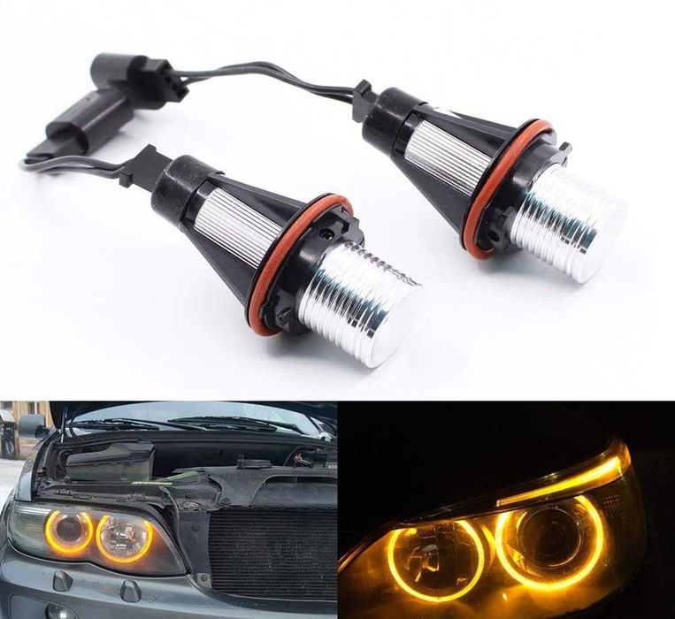 Led Marker Angel Eyes 20W DRL Canbus E39 E87 E60 E61 E83 E53, GALBEN