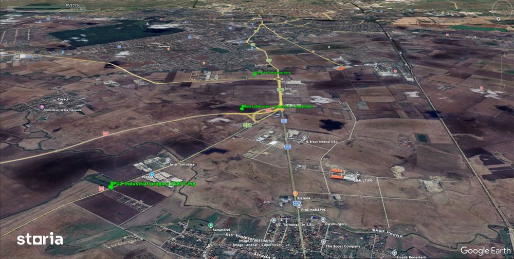 Exterior Nord - Sanandrei - PUZ Industrial - utilitati complete - Comi