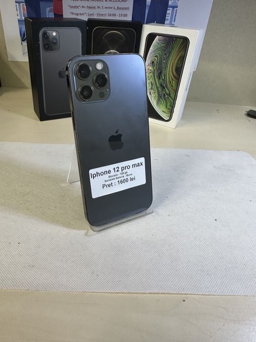 Iphone 12 pro max / 128 gb / garantie / folie sticla cadou