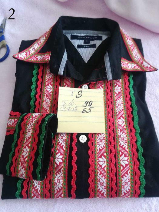 Мъжка риза с шевици за народна носия - дълъг ръкав