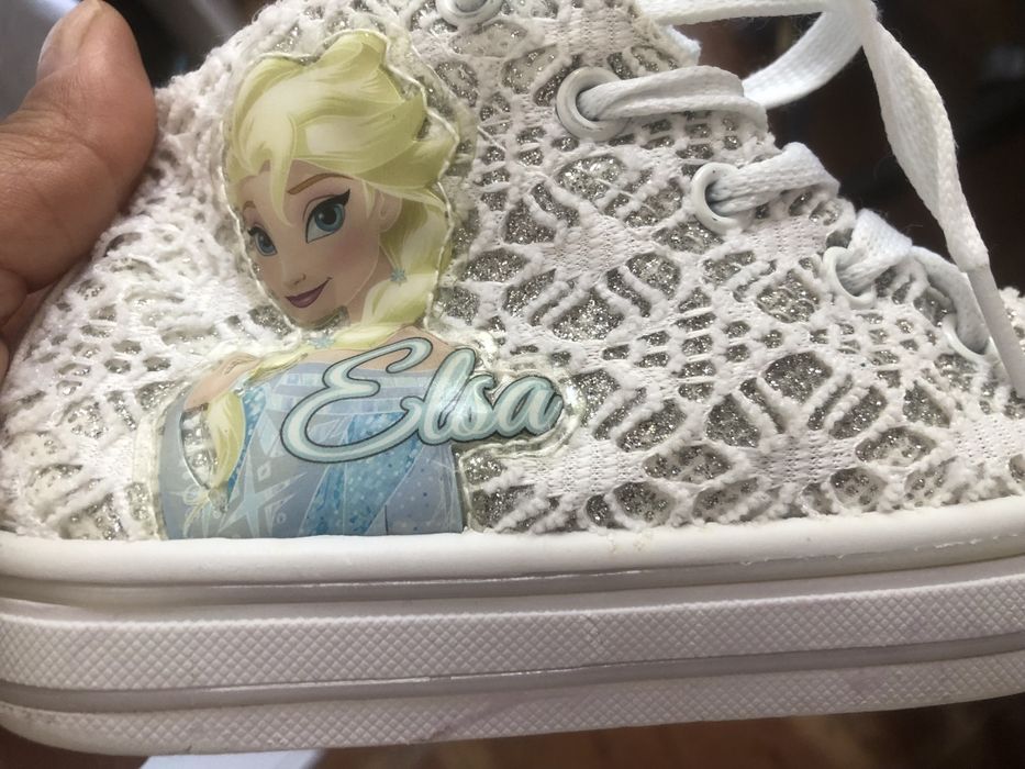 Летни кецове, бродерия, сив брокат Елза+Ана, Ледено кралство- 27 ном