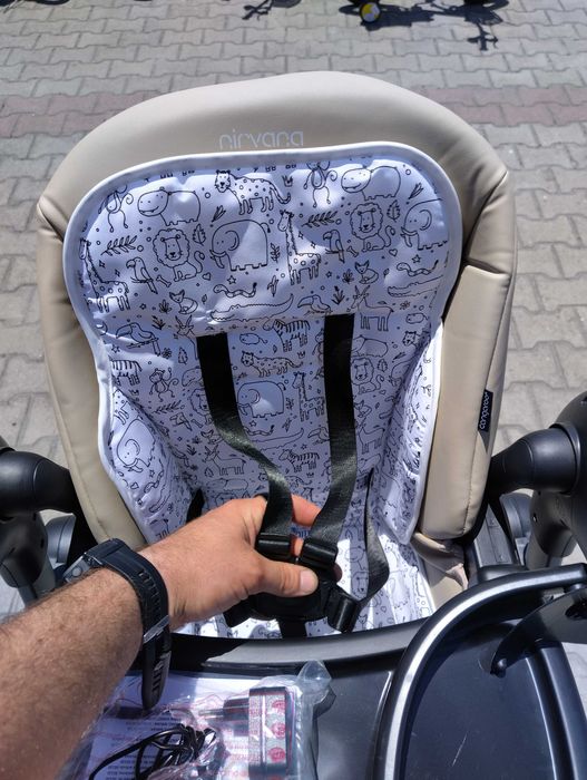 CANGAROO Стол за хранене с функция люлка NIRVANA 2в1 бежов