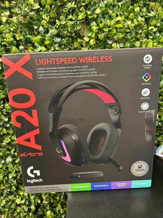 Гейминг слушалки Logitech - Astro A20 X, безжични, черни - нови