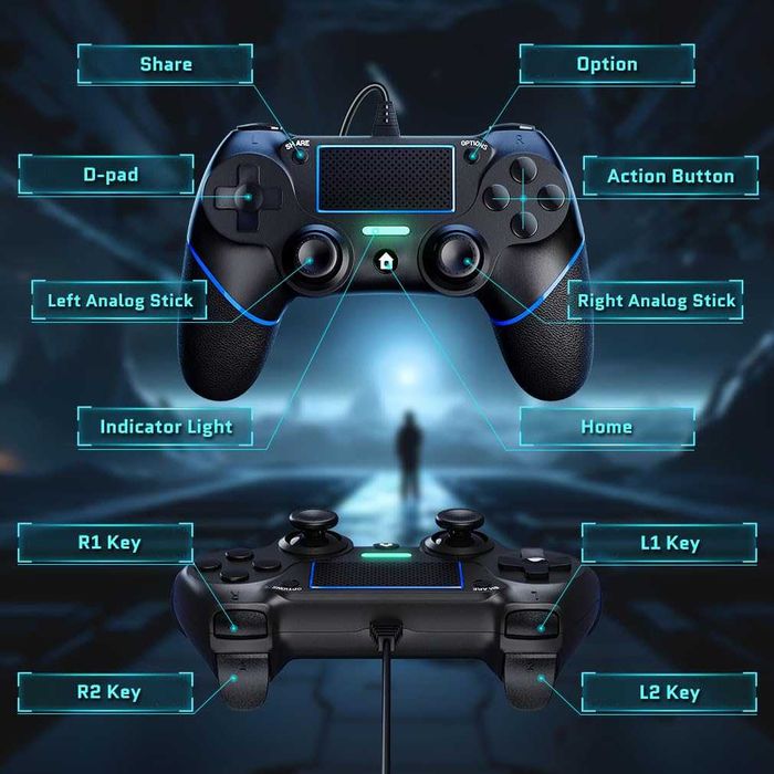 DIANVEN PS4 кабелен контролер за компютър