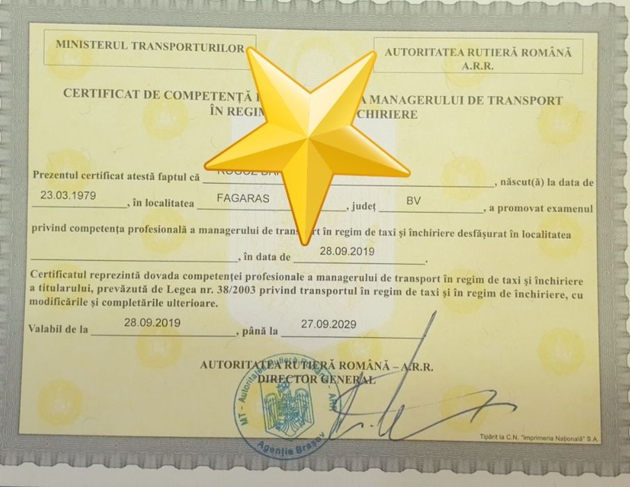 Manager transport  marfa si transport persoane regim  ridesharing