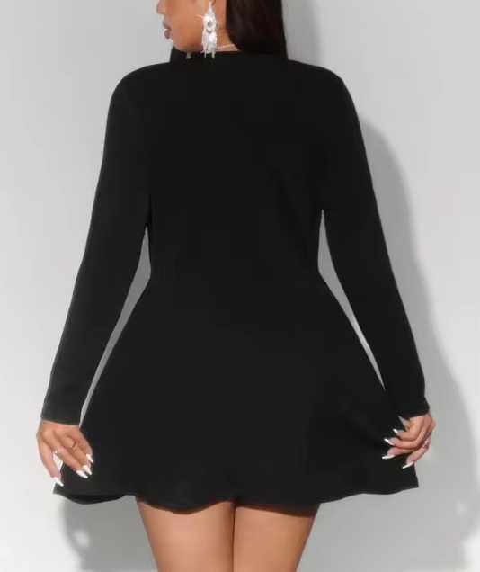 Елегантна дамска черна рокля