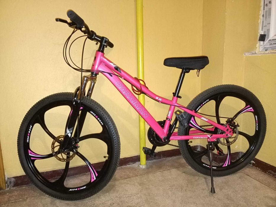 Vând Bicicletă CARAIMAN, 26XJL-T6, Roz, 26 inch, Cadru Oțel, Frâne pe Disc, 21 Viteze