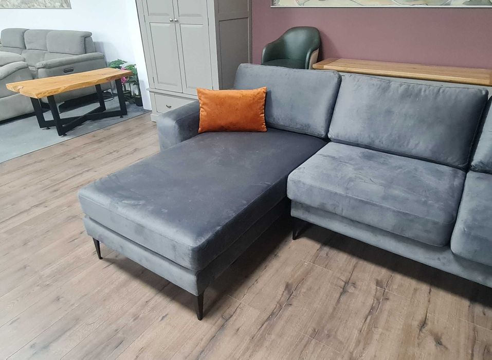 ПРОМОЦИЯ!!! Сив ъглов диван от плат Merlin