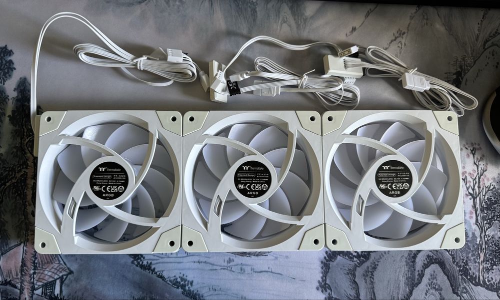 Pachet de 3 Ventilatoare - Thermaltake Swafan EX12 ARGB White/Alb