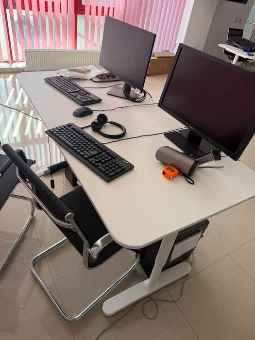 Birouri reglabile pe înălțime IKEA TROTTEN 160x80 cm – ALB – ca noi! 5 Bucati