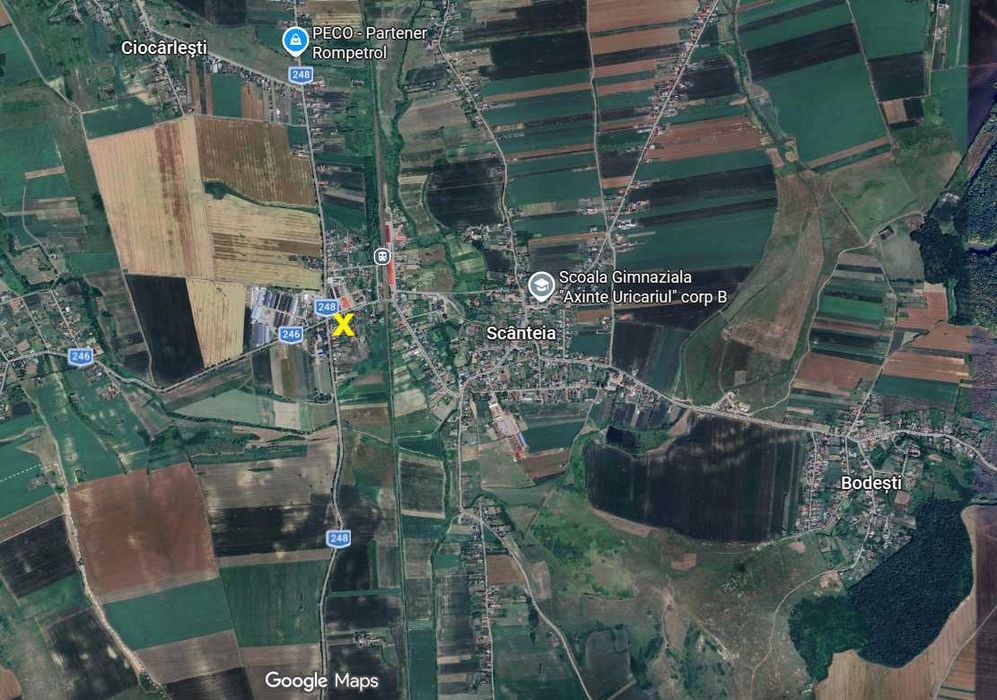 Teren intravilan 2900 mp cu acces facil la gara CFR, strazi principale si drum secundar in comuna Scanteia (jud. Iasi)