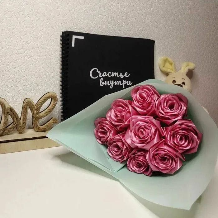 Атласные розы ( с блестками )