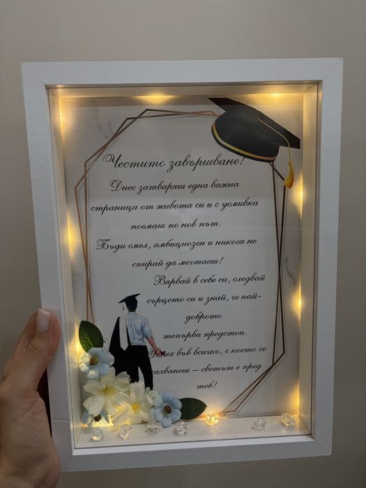 Светещи 3Д рамки със сапунени цветя А4/21/29см